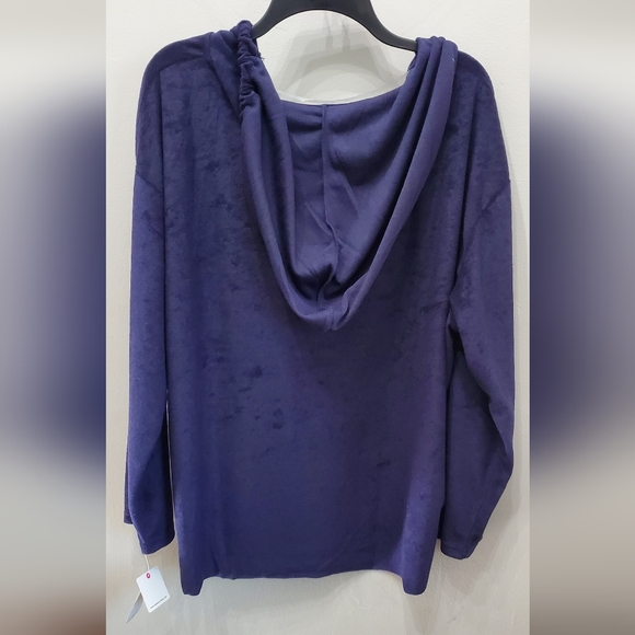 REBELLIOUS ONE Navy Blue Terry Cloth Pullover Hoodie - Picture 5 of 8